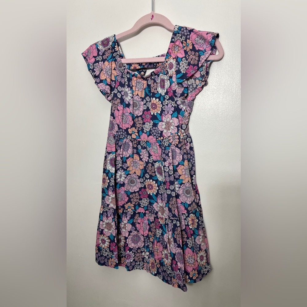 Jumping Beans Floral Kids Dress - Pink and Blue